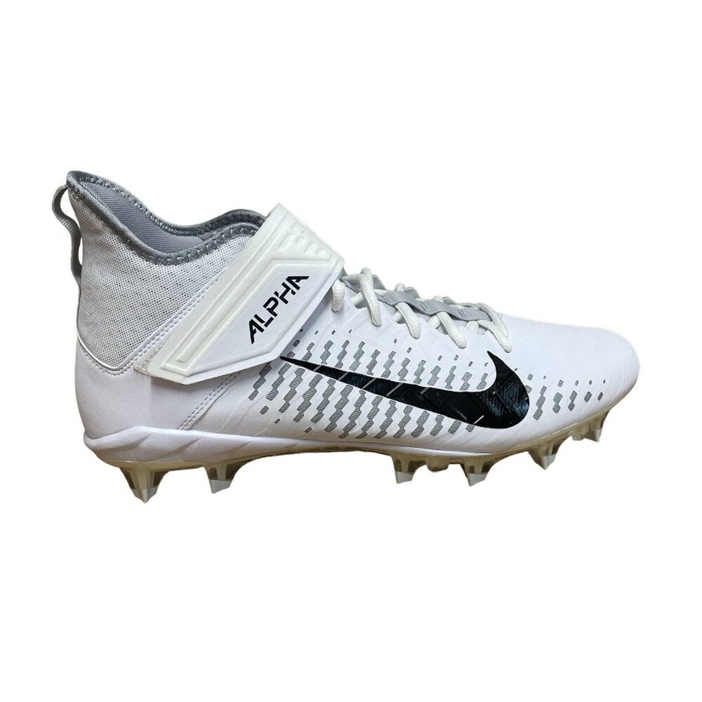 NIKE ALPHA MENACE PRO 2 MID FOOTBALL CLEATS MENS SIZE 13.5 WHITE AQ3209-100